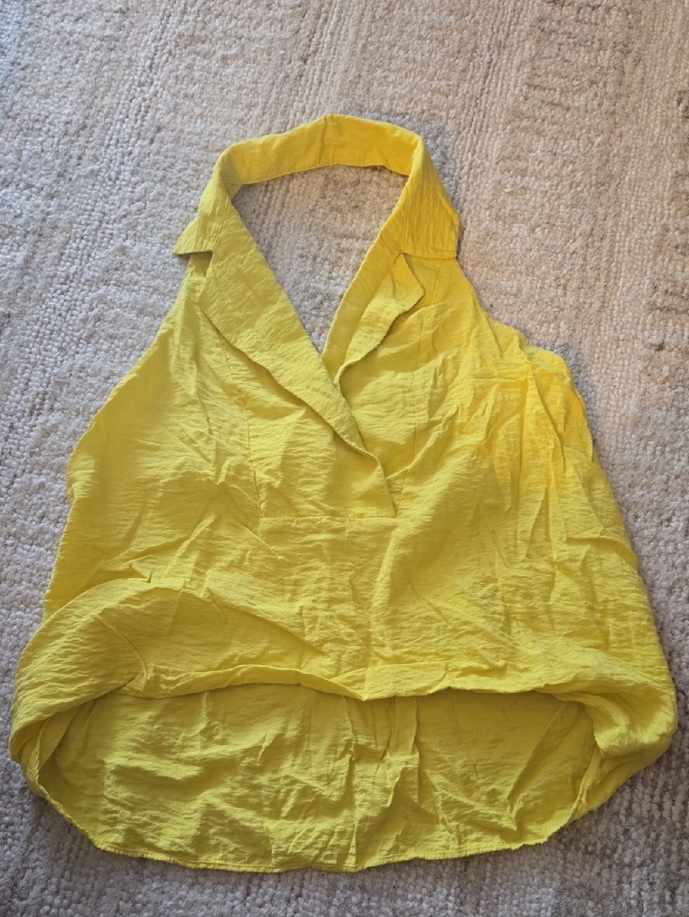 ANTHROPOLOGIE Yellow Halter Neck Women’s Top L